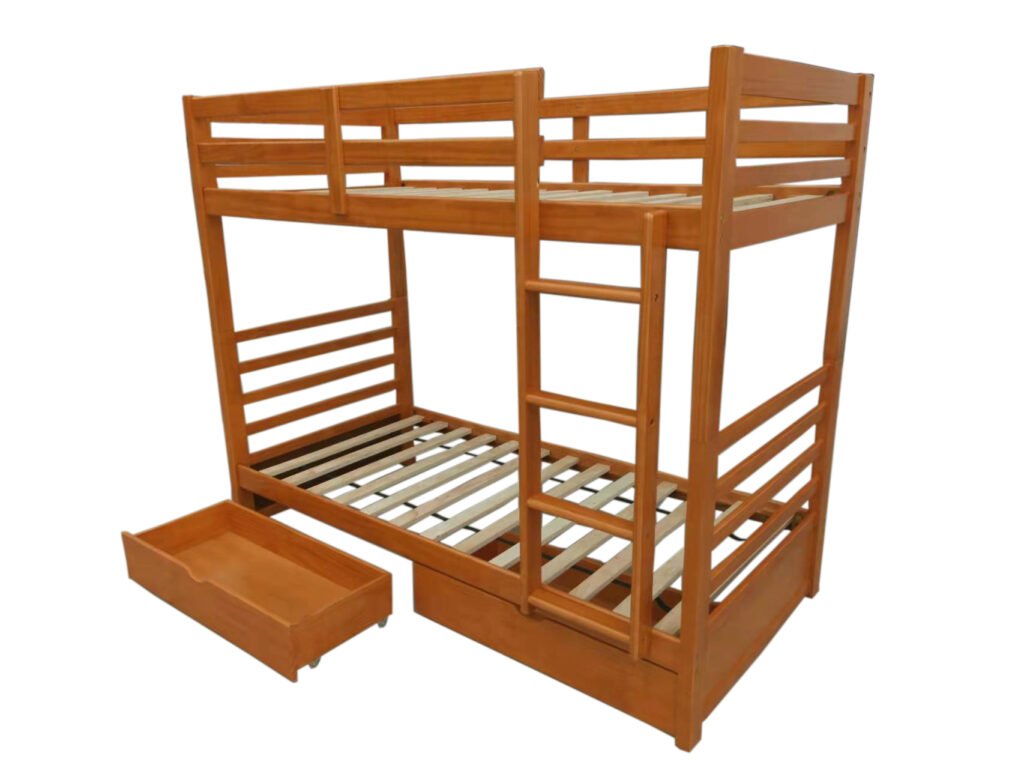 Wooden Bunk (S+S) Warm Honey with 2 Bottom Drws (Discontinued)