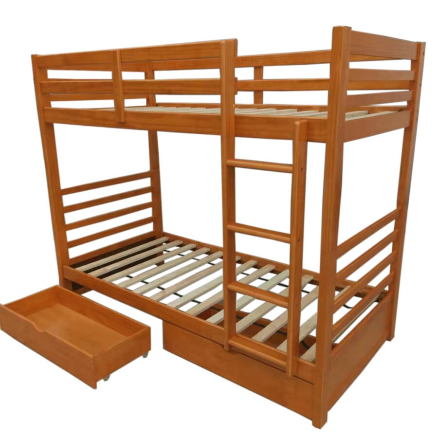 Wooden Bunk (S+S) Warm Honey with 2 Bottom Drws (Discontinued)