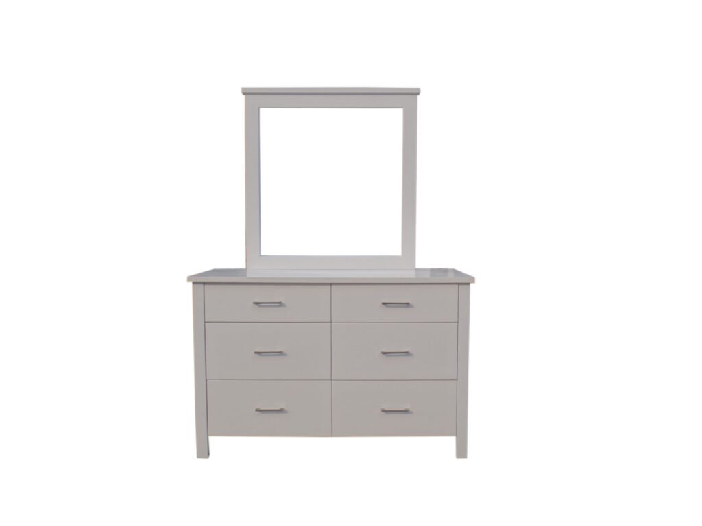 White Tina 6 Drw Dresser With Mirror