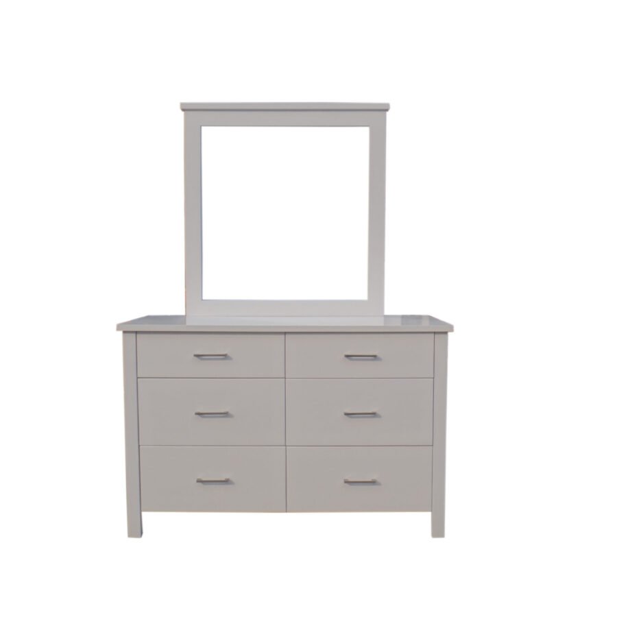 White Tina 6 Drw Dresser With Mirror