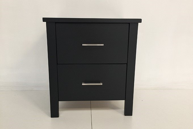 Black Tina 2 Drw Bedside
