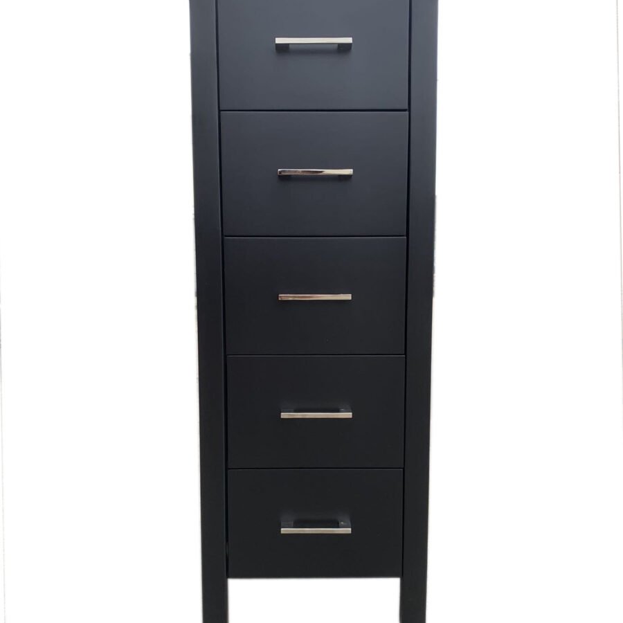 Black Tina 5 Drw Slimboy
