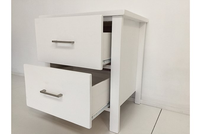 White Tina 2 Drw Bedside