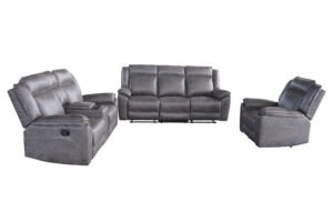 Captain 3+1+1 Recliner Lounge Suite Grey (NEW)