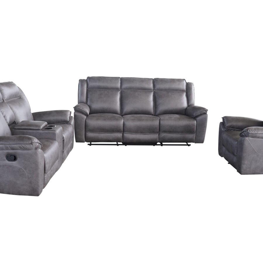 Captain 3+1+1 Recliner Lounge Suite Grey (NEW)