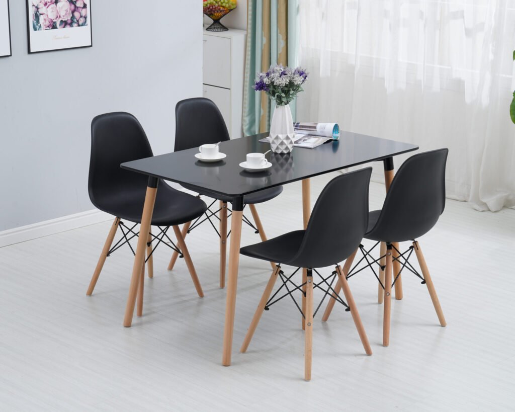 Massey Black Dining Table 1.2m + Chairs
