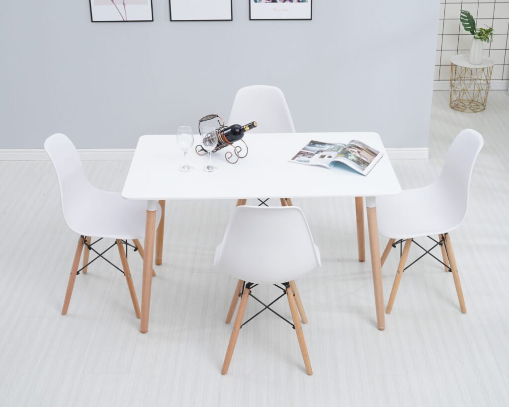 Massey White Dining Table 1.2m + Chairs