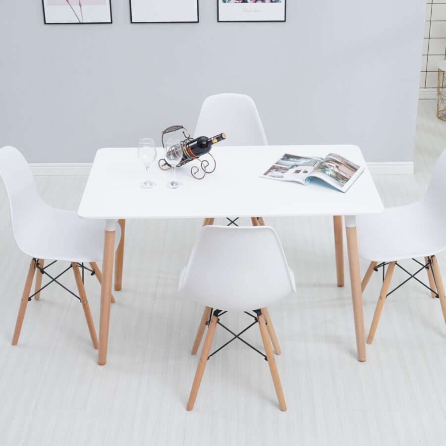 Massey White Dining Table 1.2m + Chairs