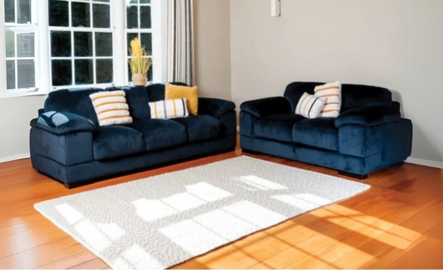 ATLANTIC 3+2 LOUNGE SUITE - PLATINUM SUEDE MIDNIGHT