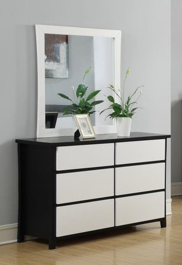 Patrick 6 Drw Dresser With Mirror Dual Tone
